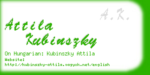 attila kubinszky business card